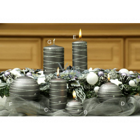 Lima Galaxy candle grey cylinder 50 x 100 mm 1 piece