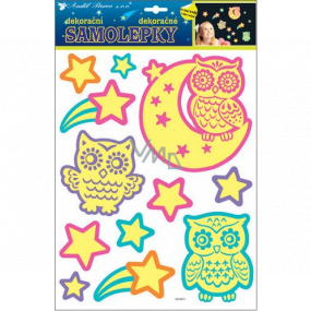 Stickers glowing in the dark owls 35 x 28 cm
