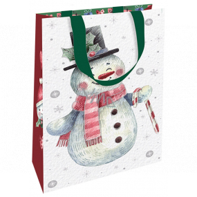 Nekupto Gift paper bag with embossing 17.5 x 11 x 8 cm Christmas snowman