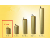 Lima Candle smooth metal gold cylinder 50 x 70 mm 4 pieces
