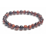 Tiger eye red / Bull's eye bracelet elastic natural stone, ball 6 mm / 16-17 cm, stone of the sun and earth, brings luck and wealth