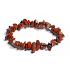 Jasper red bracelet elastic chopped natural stone 19 cm, full care stone