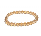 Crystal Aqua aura gold color facet semi-metallic finish, bracelet elastic natural stone, bead 6 mm / 16 - 17 cm, stone stones