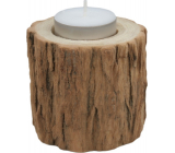 Svícen dřevěný špalíček na čajovou svíčku průměr cca 7 cm, výška cca 6 cm