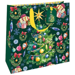 Nekupto Gift paper bag luxury 33 x 33 cm Christmas tree