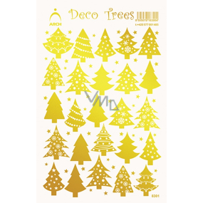 Arch Holographic Decorative Stickers Trees gold 12 x 18 cm