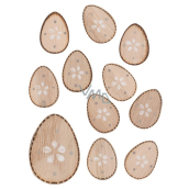 Wooden eggs with glue 3 cm, 12 pieces in bag