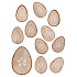 Wooden eggs with glue 3 cm, 12 pieces in bag