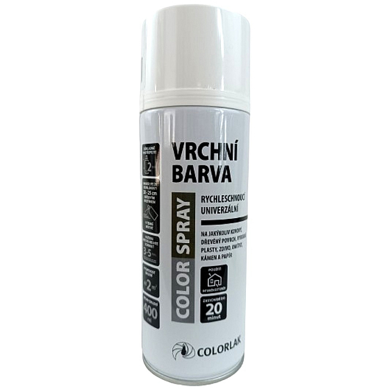 Colorlak Color spray RAL9010 top coat white gloss spray 400 ml