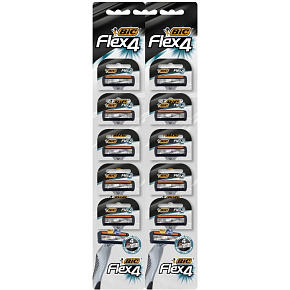 BIC Flex 4 men's disposable razors, hanging card 10 pcs