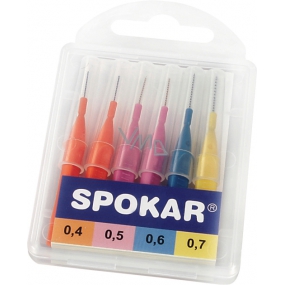 Spokar Mix interdental brushes set size: 0.4 - 2 pieces, 0.5 - 2 pieces, 0.6 - 1 piece, 0.7 - 1 piece