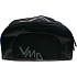 Etue Combination of fabric and leather, black small 22 x 12 x 6 cm