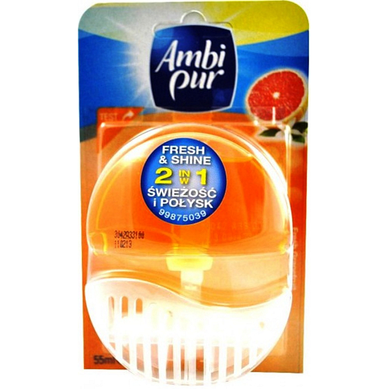 Ambi Pur Fresh & Shine 2in1 Fresh Grapefruit toilet block 55 ml