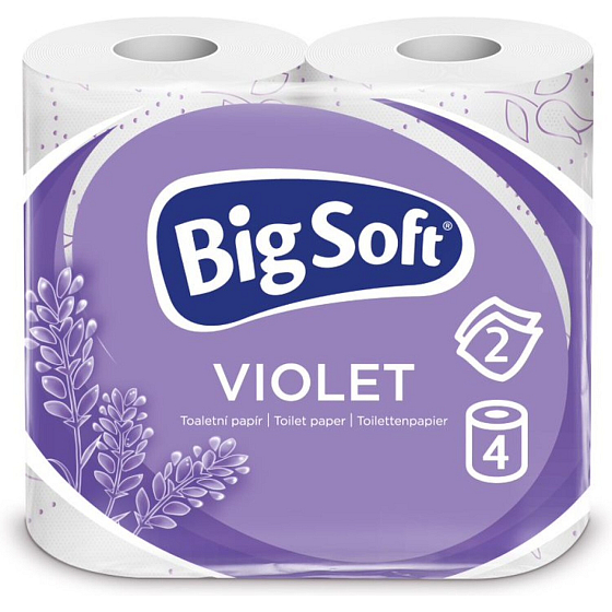 Big Soft Violet 2-ply toilet paper, 4 rolls, 20 m roll