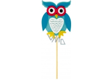 Felt owl blue recess 9 cm + skewers