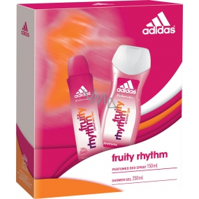 Adidas Fruity Rhythm deodorant spray 150 ml + shower gel 250 ml, cosmetic set for women