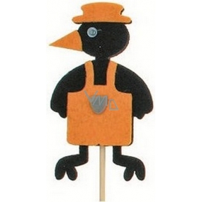Crow in apron orange recess 7 cm + skewers 15 cm