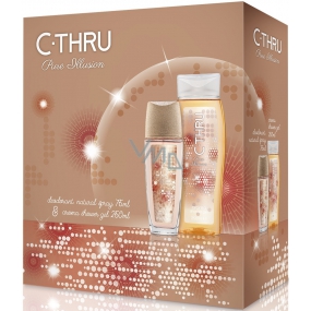 C-Thru Pure Illusion perfumed deodorant glass for women 75 ml + shower gel 250 ml, cosmetic set