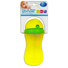 First Steps 6+ bottle with straw for kids yellow 340 ml