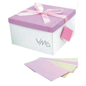 Anděl Folding gift box with ribbon year-round white-pink 22 x 22 x 13 cm