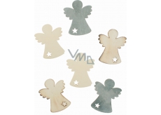 Angels made of wood set of 6 cm 6 pieces