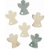 Angels made of wood set of 6 cm 6 pieces