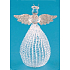 Glass angel with a bulbous skirt standing 10 cm