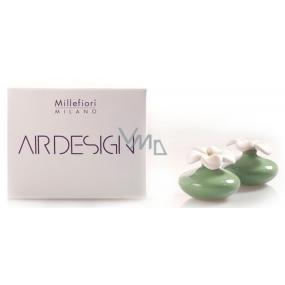 Millefiori Milano Air Design Diffuser Flower Container for Scenting Fragrance Using Porous Top Mini Green 2 Pieces, 80ml, 7 x 6cm