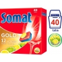 Somat Gold 12 Action Lemon & Lime Tablets for dishwasher, help remove even stubborn dirt without pre-washing 40 pieces