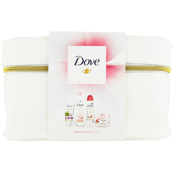 Dove Glowing Clay Shower Gel 250 ml + Pomegranate Seeds & Shea Butter Scent Body Scrub 225 ml + Nourishing Secrets Awakening Ritual Hand Cream 75 ml + Go Fresh Apple & White Tea antiperspirant spray 150 ml + bag, cosmetic set
