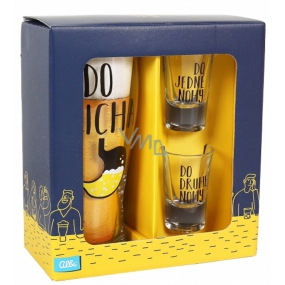 Albi My bar Pub set To the belly a pint glass 50 ml + To one leg a shot 50 ml + To the other foot a shot 50 ml, gift set