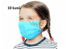 Veil 3-layer protective non-woven disposable, low breathing resistance for children 10 pieces light blue without print