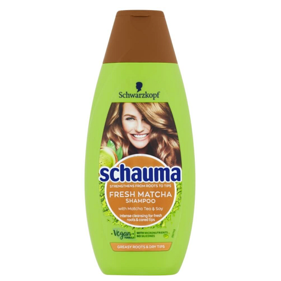 Schauma Fresh Matcha with micronutrients hair shampoo for greasy roots and dry ends 250 ml