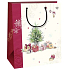 Ditipo Gift kraft bag 18 x 8 x 24 cm white wine stripe tree with gifts 50