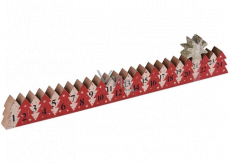Advent calendar wooden red with gold star 78 x 395 mm