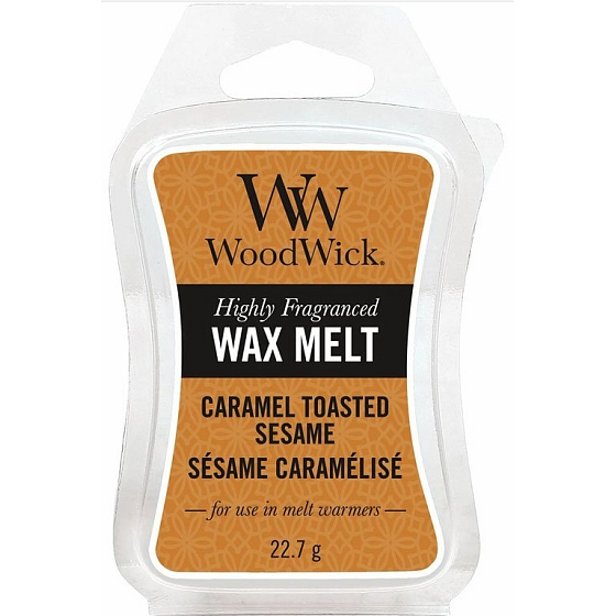WoodWick Caramel Toasted Sesame - Sesame cookies with caramel scented wax for aroma lamp 22.7 g