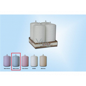 Lima Ice pastel candle blue cylinder 50 x 100 mm 4 pieces