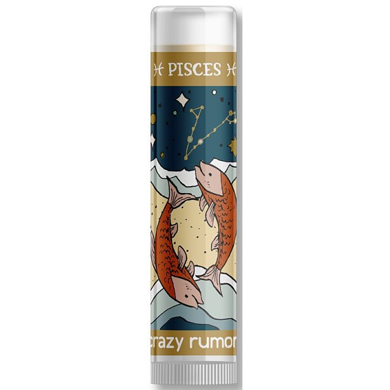 Crazy Rumors Zodiac Pisces lip balm with mango, lemon, and berry flavor 4.4 ml