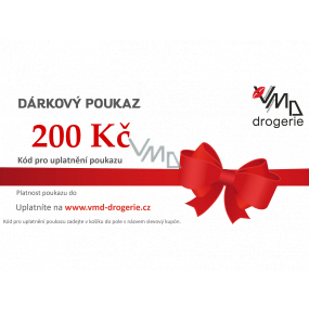 Dárková poukázka z VMD DROGERIE na nákup zboží na e-shopu v hodnotě 200,-Kč