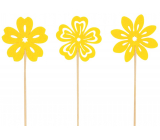 Felt flower yellow 6 cm + skewers, various motifs