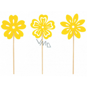 Felt flower yellow 6 cm + skewers, various motifs