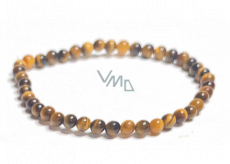 Tiger eye bracelet elastic natural stone, ball 4 mm / 16 - 17 cm, stone of the sun and earth, brings luck and wealth