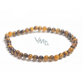 Tiger eye bracelet elastic natural stone, ball 4 mm / 16 - 17 cm, stone of the sun and earth, brings luck and wealth