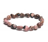 Rhodonite bracelet elastic natural stone, stone 8 - 10 mm / 16 - 17 cm, stone of forgiveness