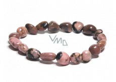 Rhodonite bracelet elastic natural stone, stone 8 - 10 mm / 16 - 17 cm, stone of forgiveness