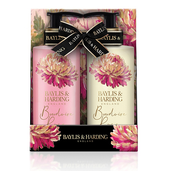 Baylis & Harding Mysterious Rose liquid soap dispenser 300 ml + hand and body lotion 300 ml, cosmetic set for women