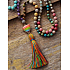 108 Mala 7 chakra necklace, meditation jewelry, natural stone, elastic, tassel 8 cm, bead 6+8 mm