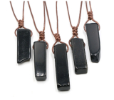 Obsidian pendant adjustable size, stone approx. 3,5 - 5 cm, rope adjustable size approx. 60 - 70 cm, rescue stone