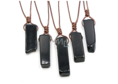 Obsidian pendant adjustable size, stone approx. 3,5 - 5 cm, rope adjustable size approx. 60 - 70 cm, rescue stone