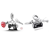 Sterling silver 925 Sewing pendant - sewing machine, dress, scissors 3in1, bracelet pendant interests